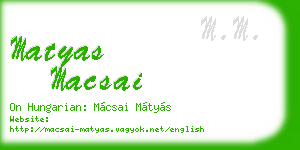matyas macsai business card