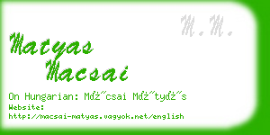 matyas macsai business card